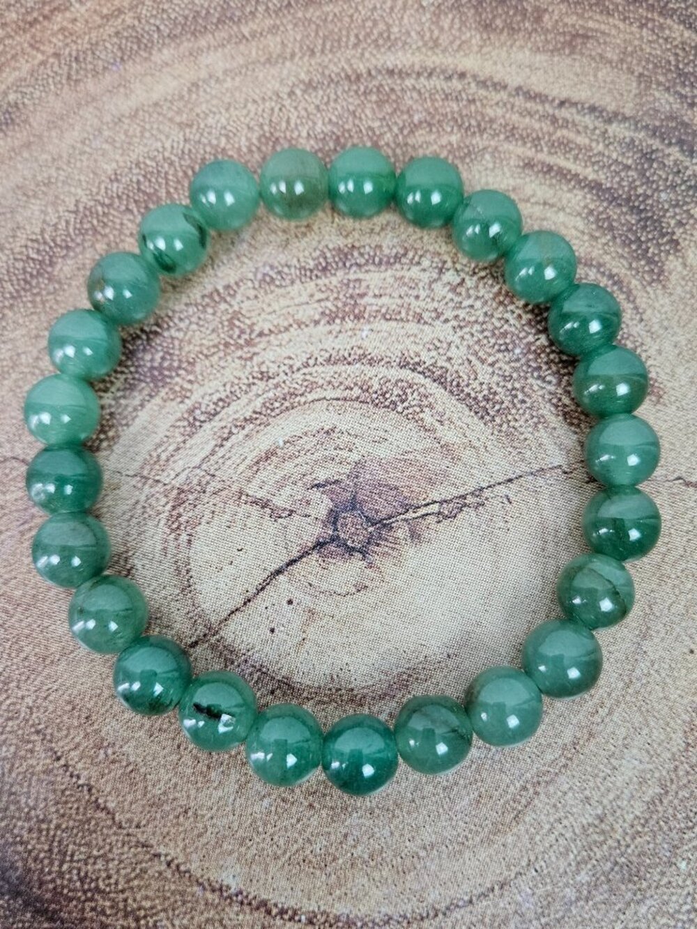 Green Aventurine Natural Stone 8mm Round Bead Stretch Bracelet